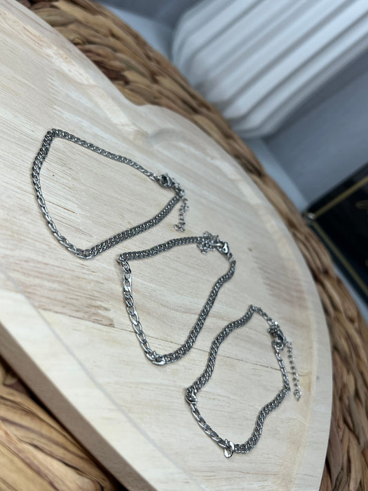 Silver Cubanita Anklet